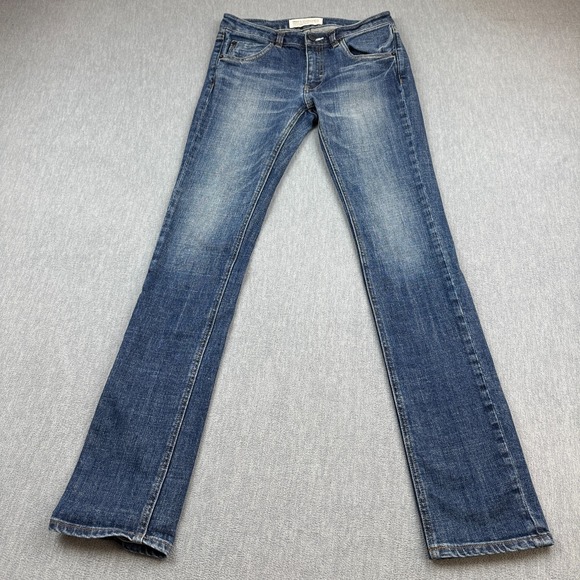 adidas Denim - Adidas Jeans Women 27 Blue Denim Low Rise Slim Fit Button Pockets Classic 0S9001